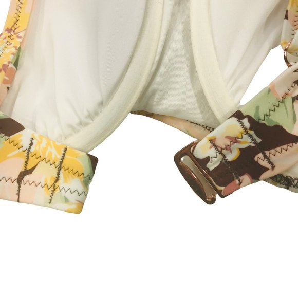 Shade And Shore Women's Size 34DD Ruffle Strap Bikini Swim Top Cinnamon NWOT - Picture 3 of 12